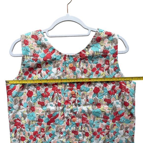 Handmade Vibrant Floral Button-Down Blouse Size M Cottagecore Summer Vintage - Picture 6 of 9